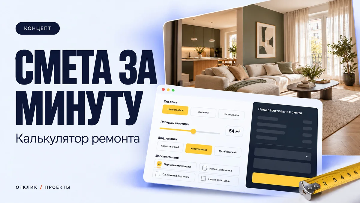Обложка концепта: калькулятор ремонта, смета за минуту